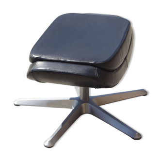 Ottoman Vintage in Leather and Aluminium, 1970s