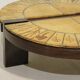 Round coffee table herbarium Roger Capron, Vallauris - ceramic and wooden structure