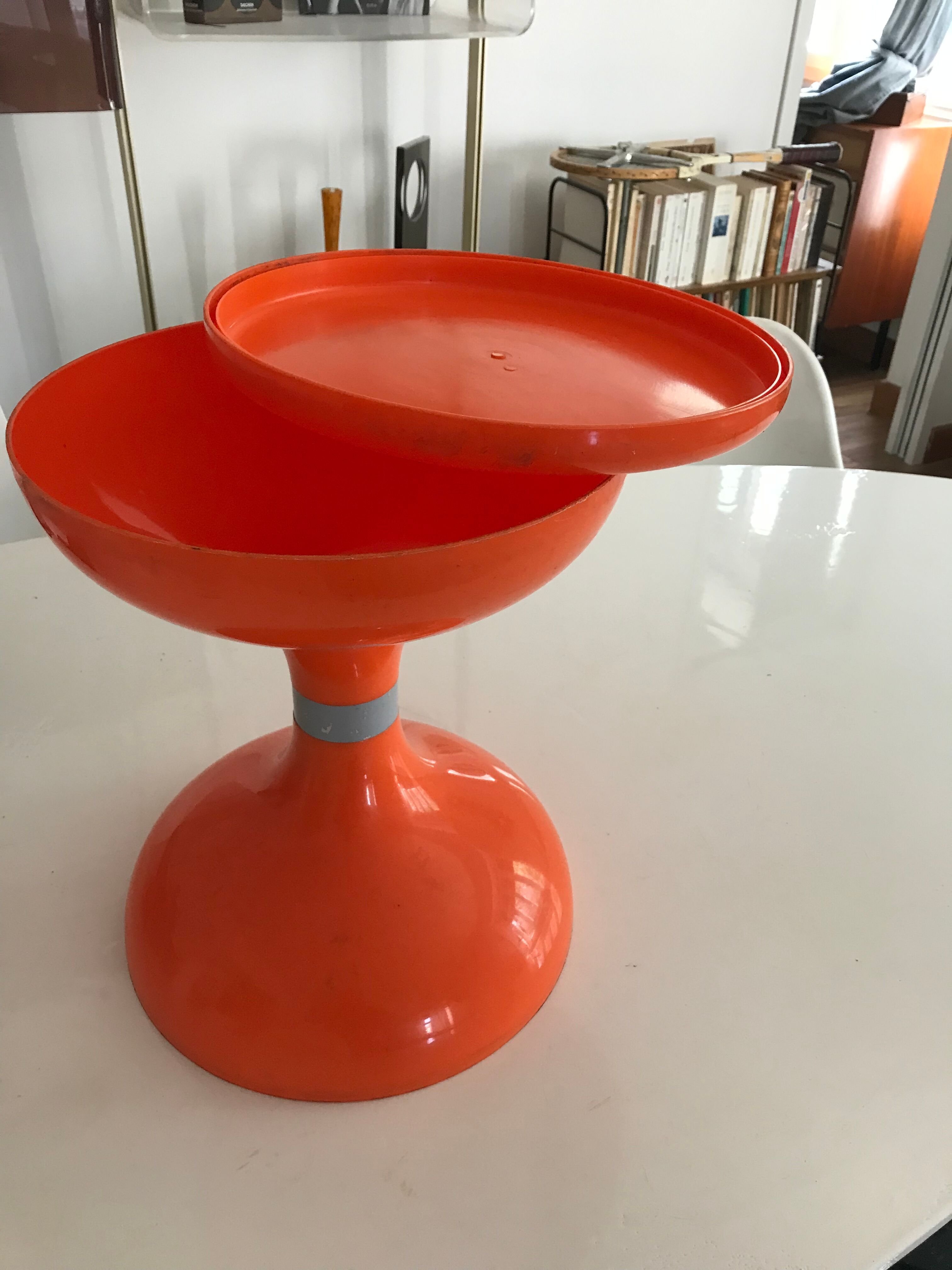 Vintage orange diabolo stool 70