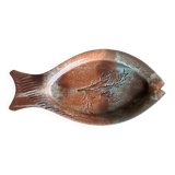 Plat à poisson en céramique artisanale, style Roger Capron