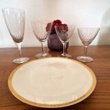 Set of 4 champagne flutes in engraved glass 10 cl