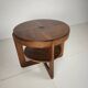Table d'appoint en chêne de l'École d'Amsterdam avec motif carré, Pays-Bas, vers 1925