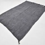 5x8 Anthracite Grey Handwoven Vintage Kilim Rug, 159x235 Cm