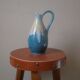 Vase with handle in enameled ceramic artisanal production country decoration slow handmade pottery