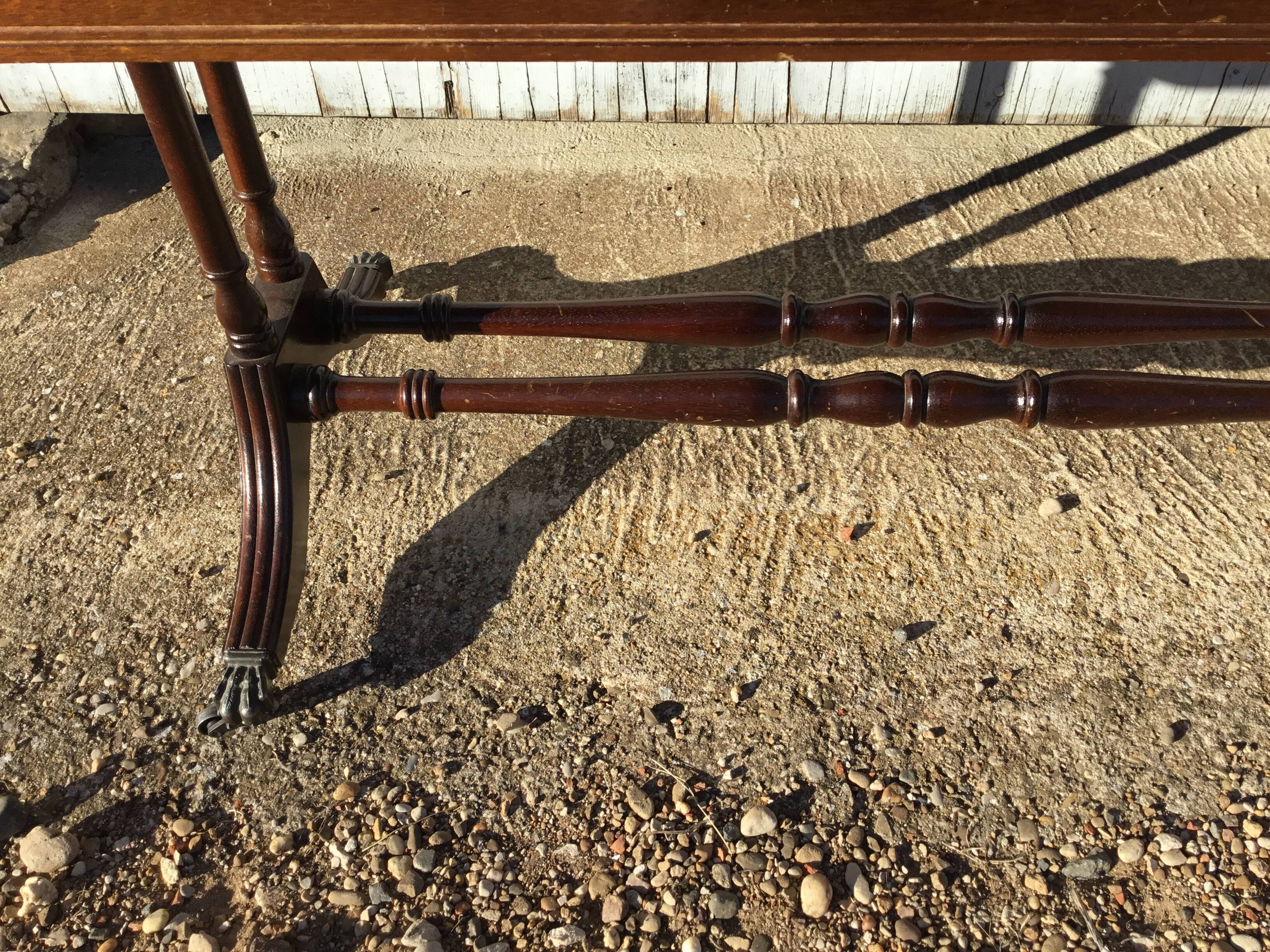 Coffee table on leather