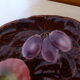 Dish a cakes Sarreguemines vintage 1970, dabbling in enamelled ceramic, fruits
