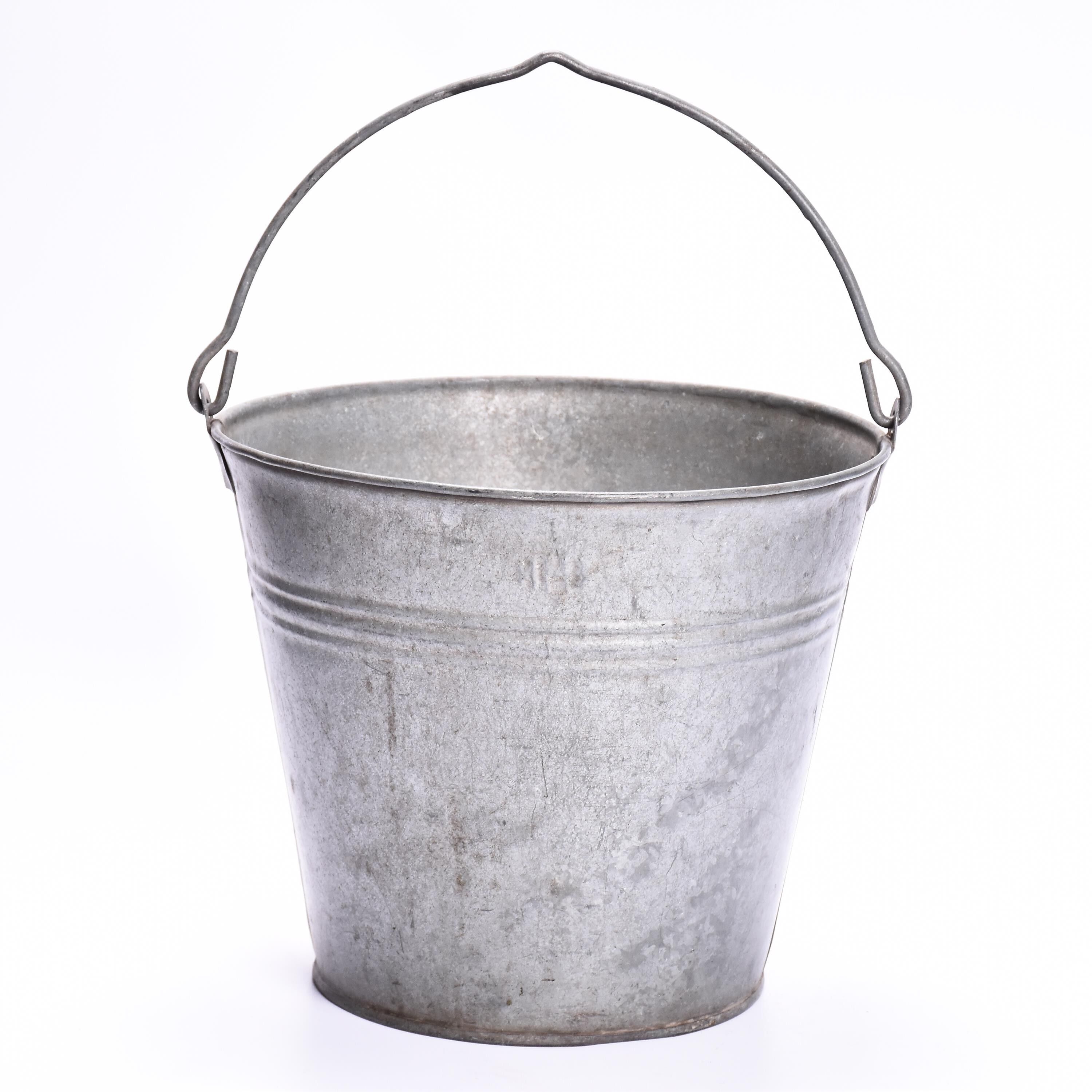 Vintage zinc bucket  flower pot