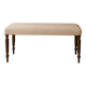 Mid-Century Neoclassical Louis XVI Style Bench with Cream Upholstery and Fluted
