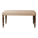 Mid-Century Neoclassical Louis XVI Style Bench with Cream Upholstery and Fluted