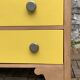 Commode art déco jaune poudré et bois brut
