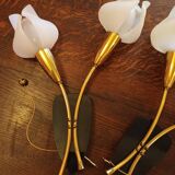 Deux paires appliques Tulipes années 60