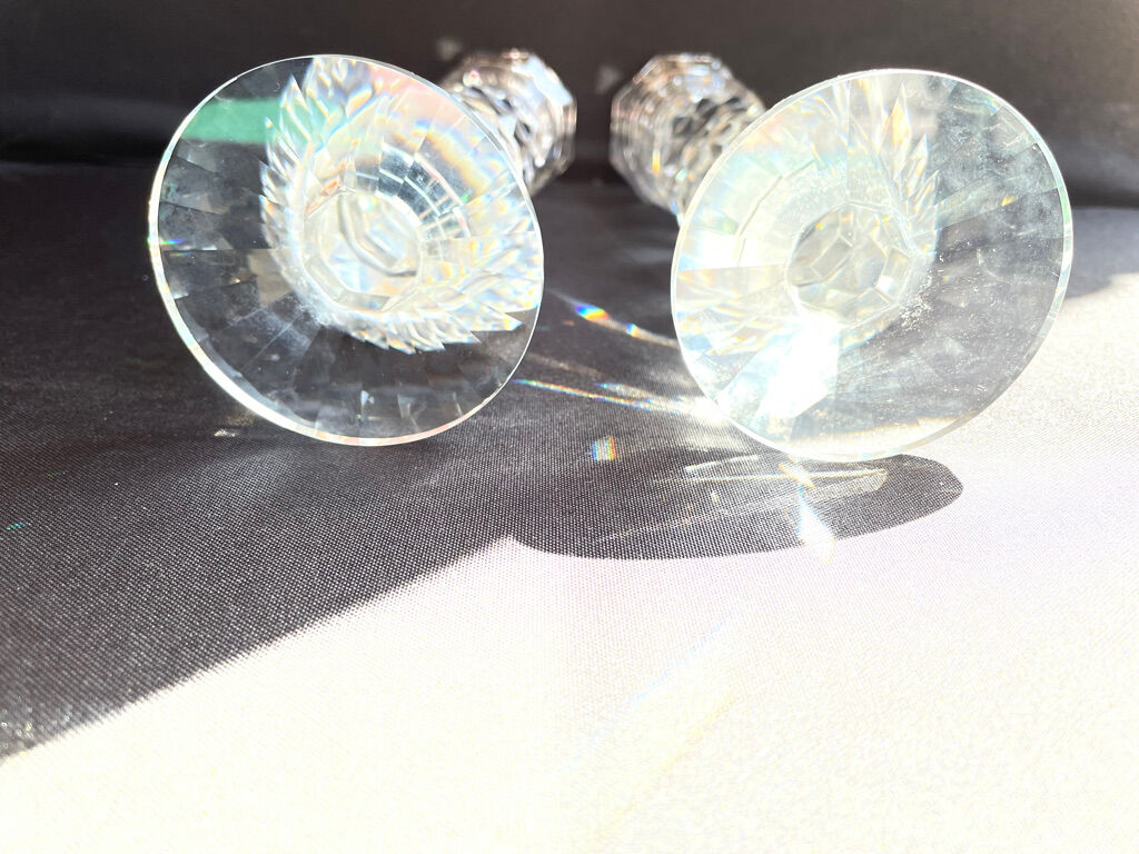 Candle holders - glass or cut crystal