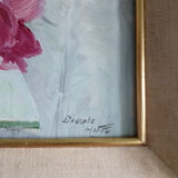 Still life – bouquet of parrot tulips – signed Daniele-Hoffe