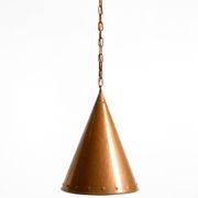 1960s cone pendant lamp in copper by th. valentiner copenhagen denmark