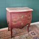 French XIX jumping chest of drawers in Chinese lacquer ox and golden blood