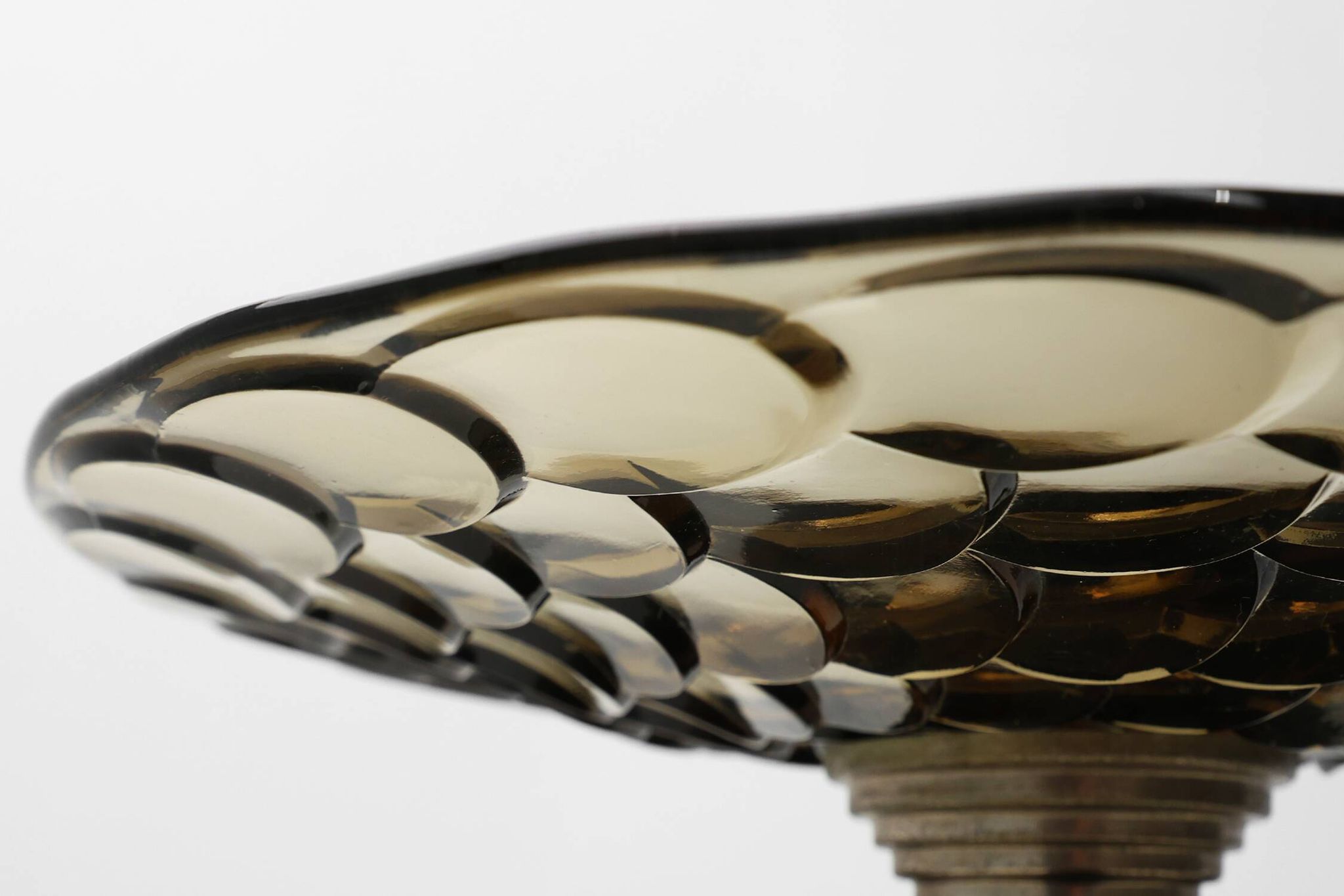 Art Deco Glass, wood and Metal Fruit Bowl, France, 1940s