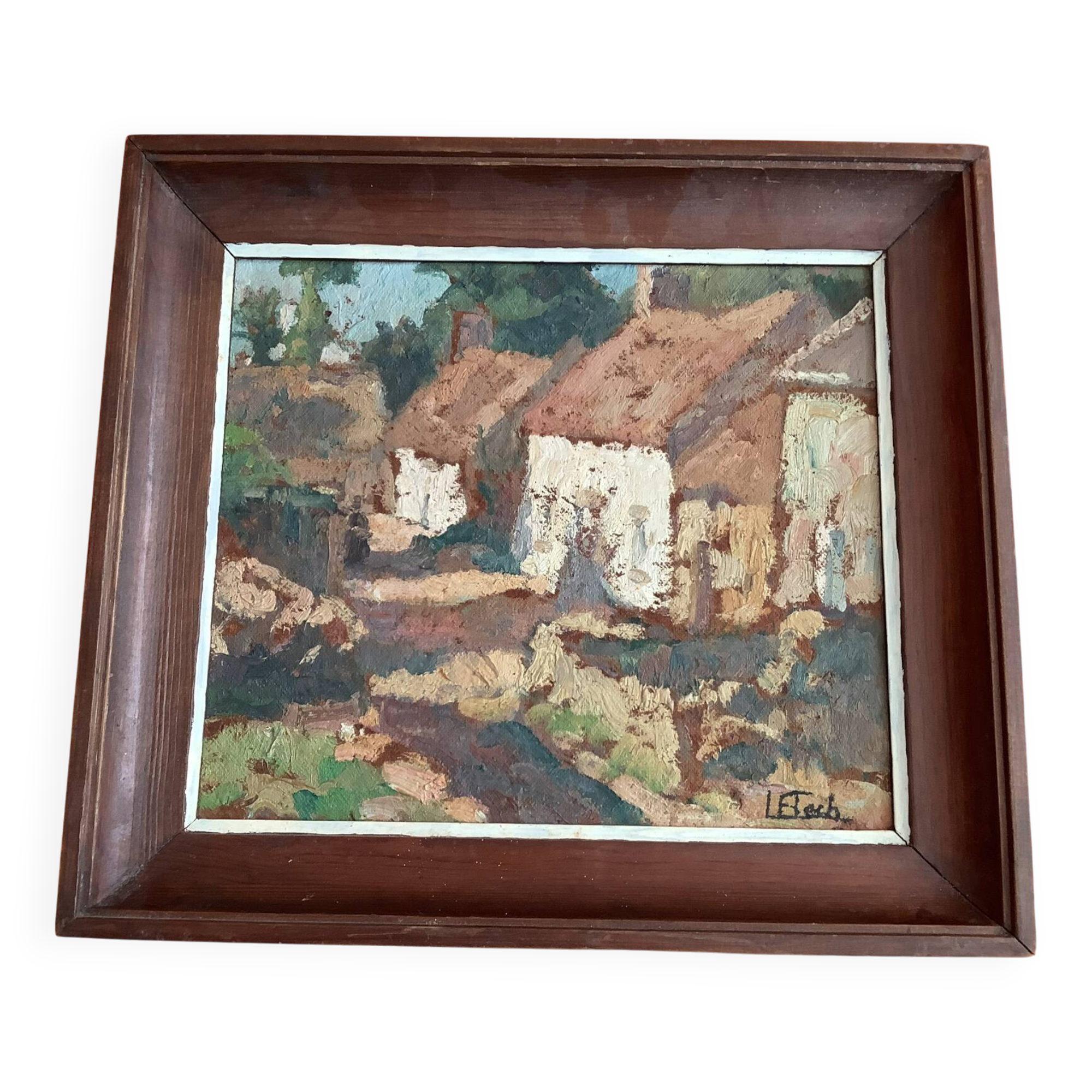 Floch Lionel Oil Village Landscape