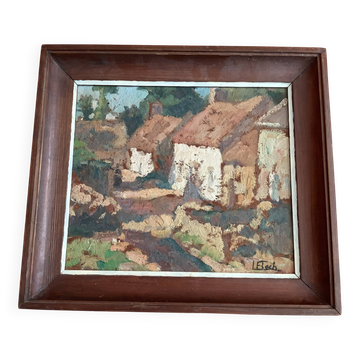 Floch Lionel Oil Village Landscape