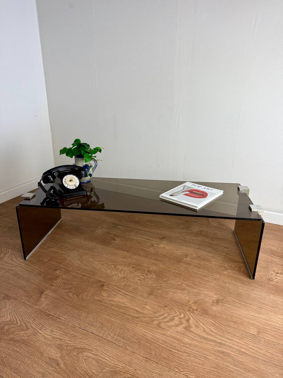 Glass coffee table from the 70s