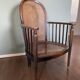 Fauteuil art déco en bois et rotin, années 1920