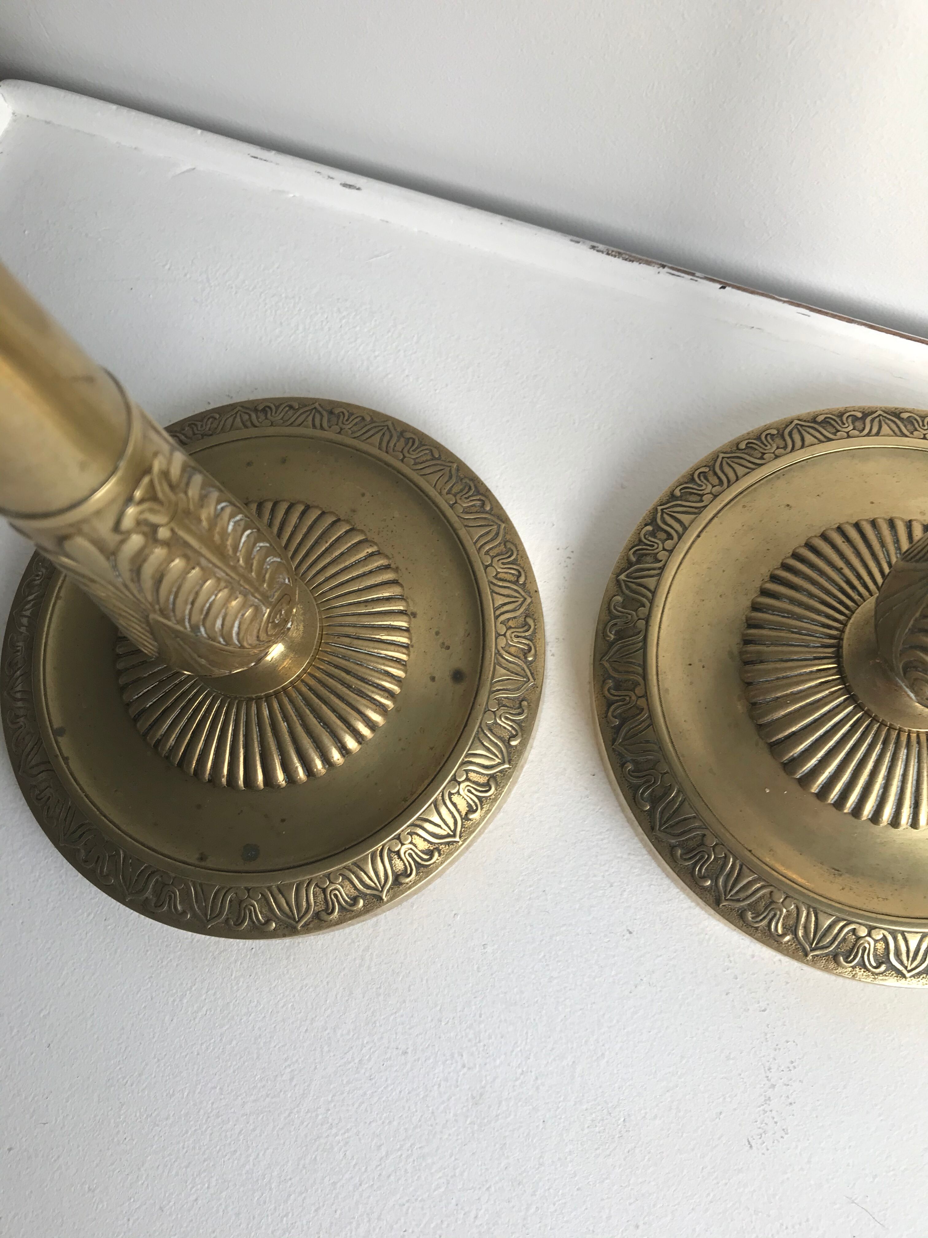 Set of 2 brass candlesticks