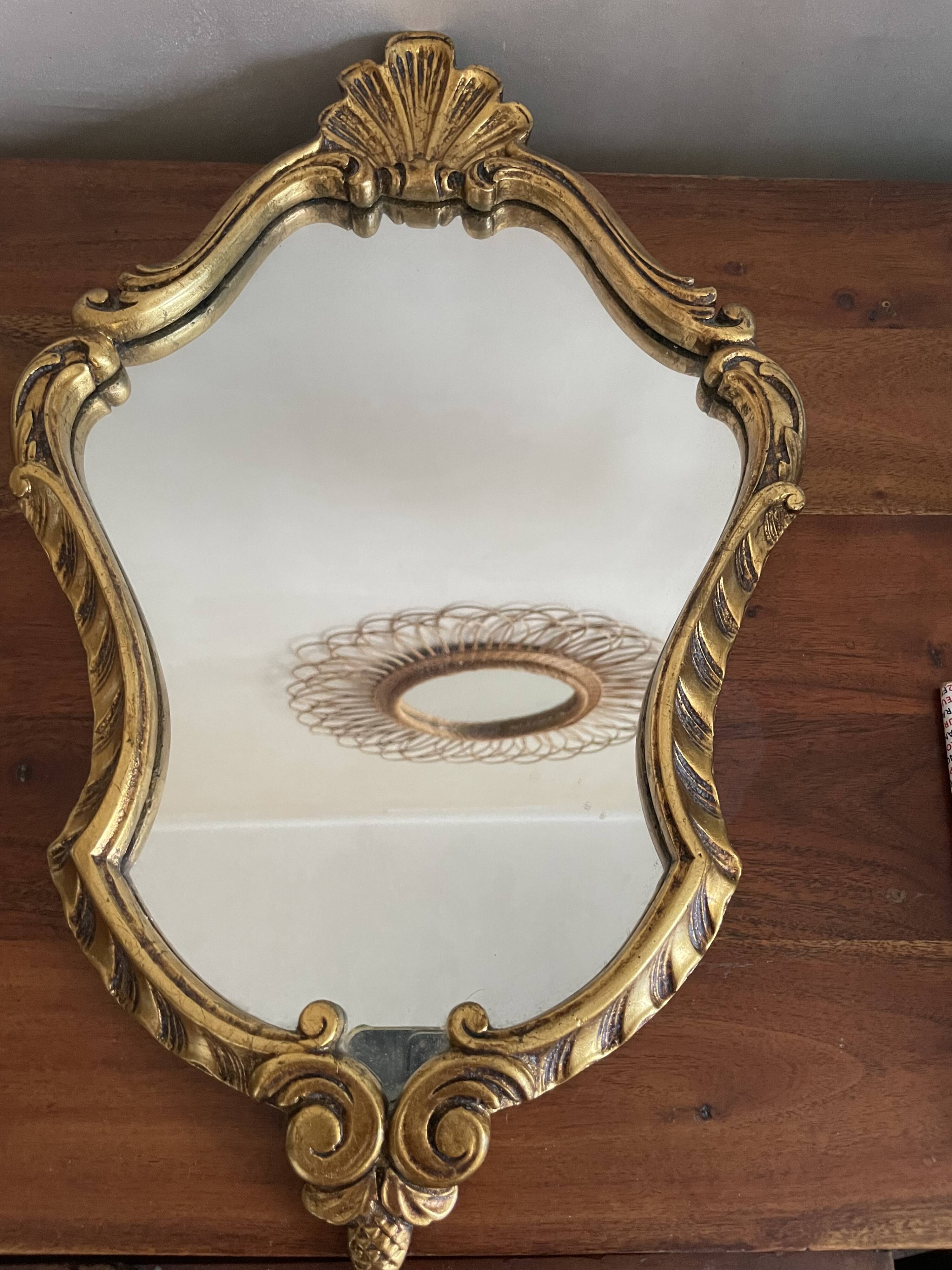 Baroque style mirror in gilded wood