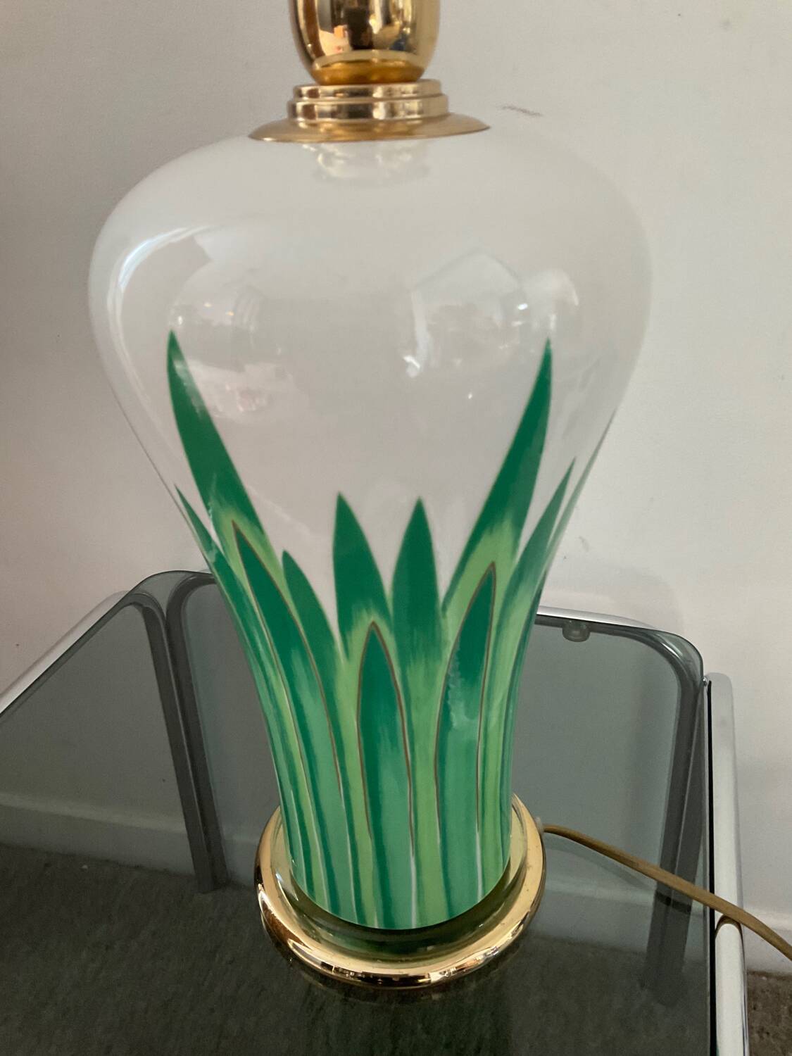 Vintage porcelain and brass lamp bases