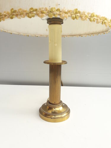 Lampe de chevet vintage - pied laiton massif - 1960