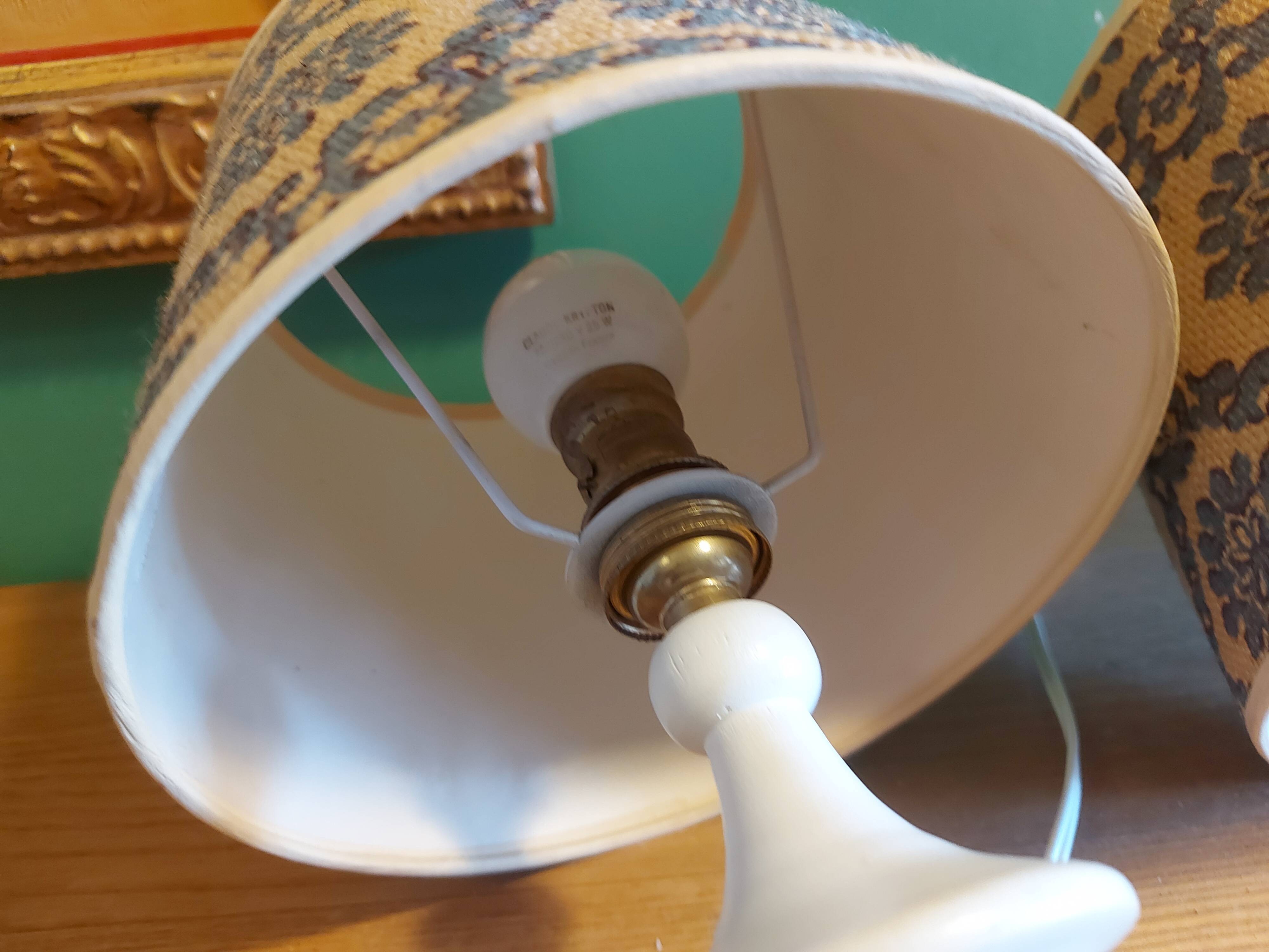 2 vintage 60's wooden bedside lamps