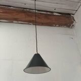 Enamelled sheet metal cone pendant light