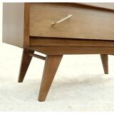 Renovated vintage chest of drawers 1960s golden oak compass feet