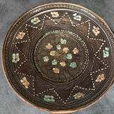 Vintage decor de paint polychrome hand dish 27 cm