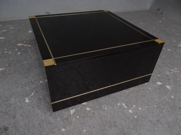 Bout de canapé design laque noire et talossel