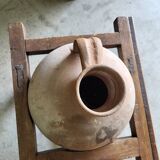 Old wooden jar holder with 3 clay jars