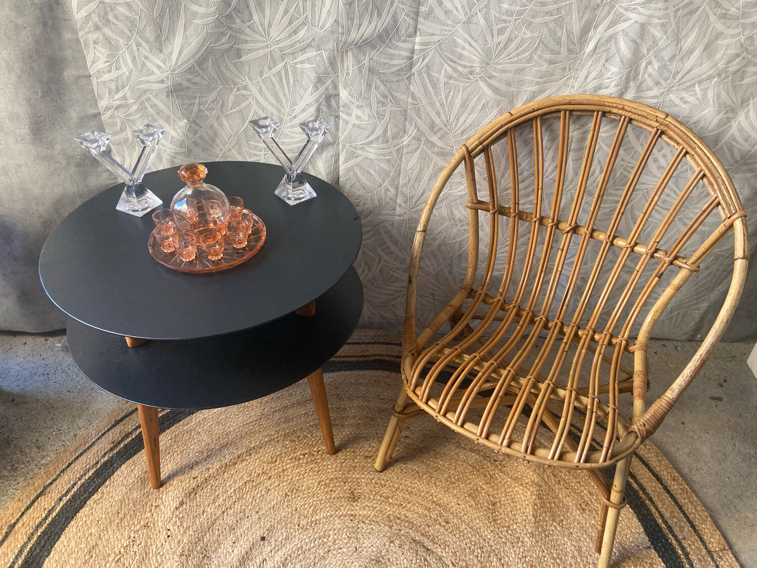 Rattan basket armchair