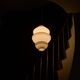 Large sculptural Mid Century pendant light in opaline glass, 1960.