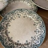 6 flat plates + 1 round dish sarreguemines manila decor.terre de fer