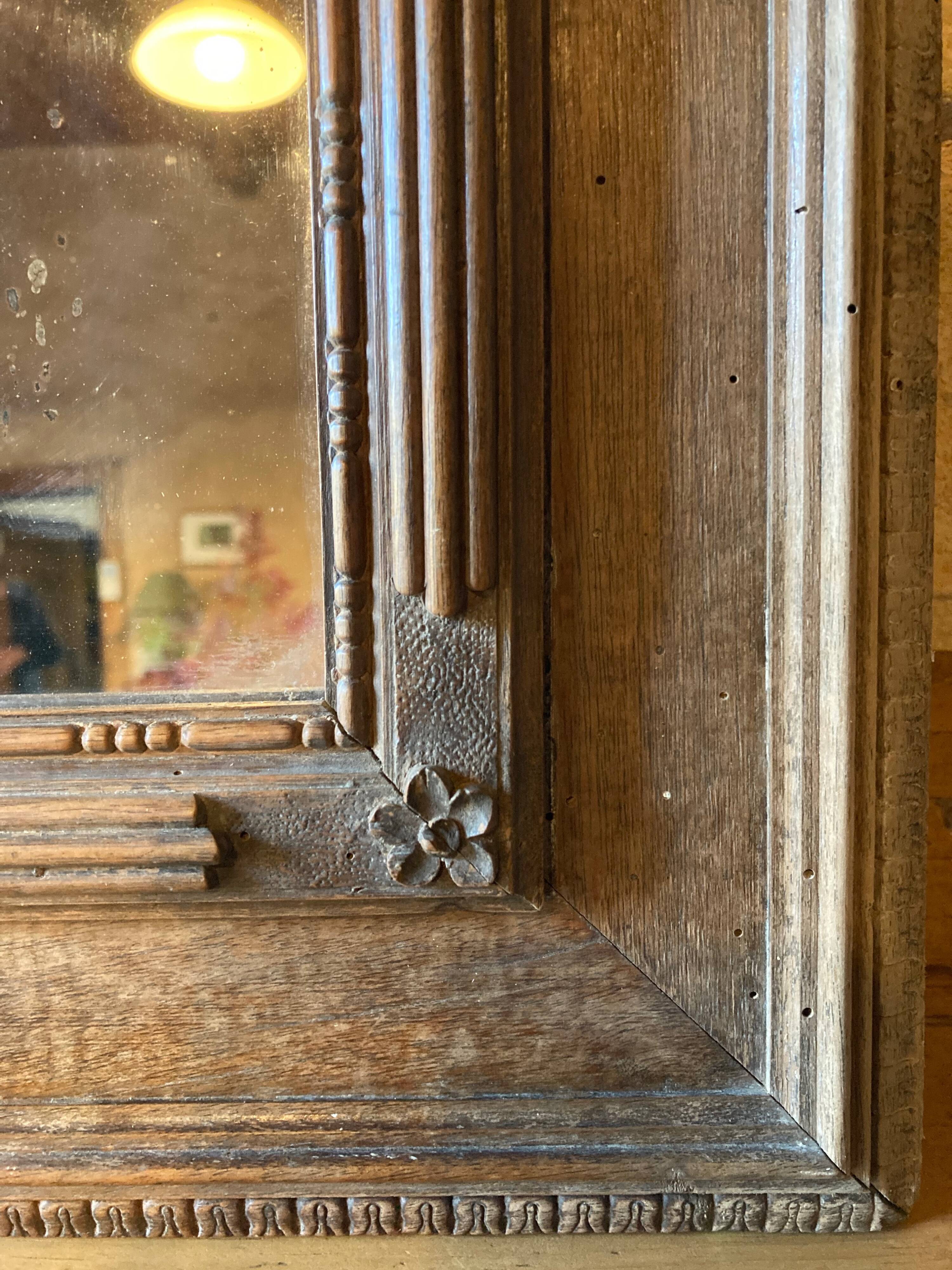 Art deco mirror in varnished wood, 1930s