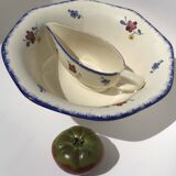 Mary Lou Digoin octagonal salad bowl diameter 28cm dark blue edge