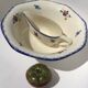 Mary Lou Digoin octagonal salad bowl diameter 28cm dark blue edge