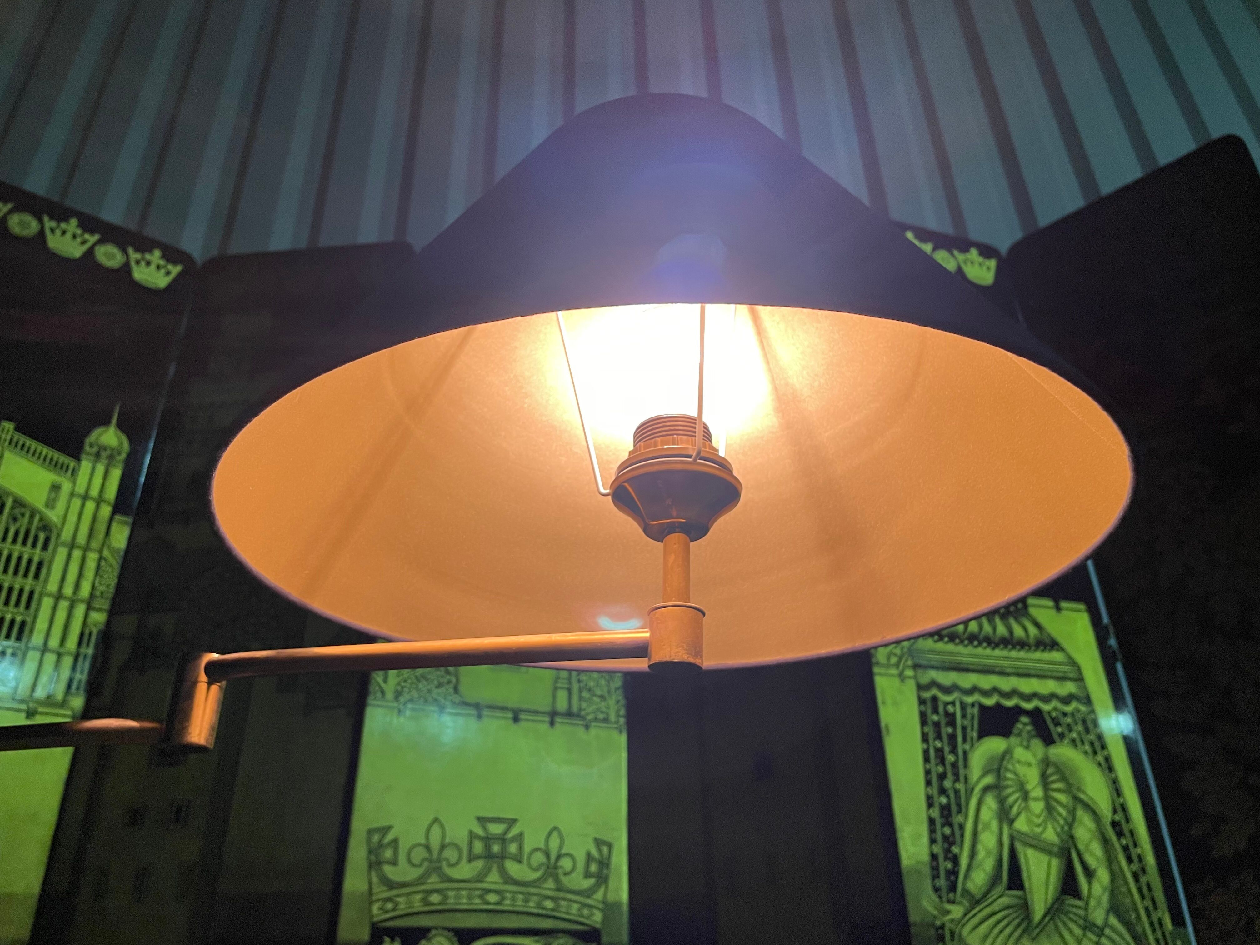 Floor lamp  brass and black iron