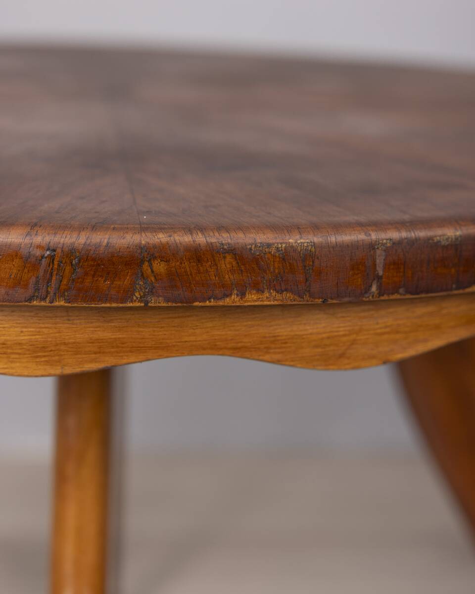 Vintage 1940s wooden coffee table in italian design