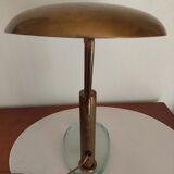 Italian Desk lamp  1950 brass and glass