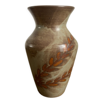 Vase céramique vintage décor végétal