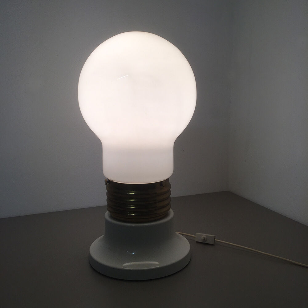 Modernist vintage 1970 s italian Giant Glass Bulb Table / Floor Light