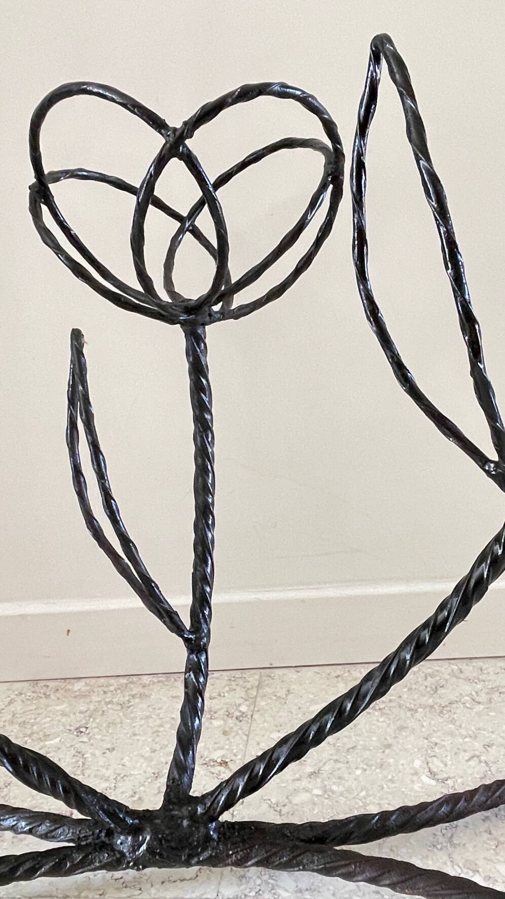 Vintage curved steel plant shelf