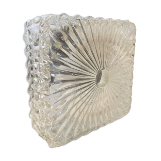 Plafonnier carré en verre des années 50