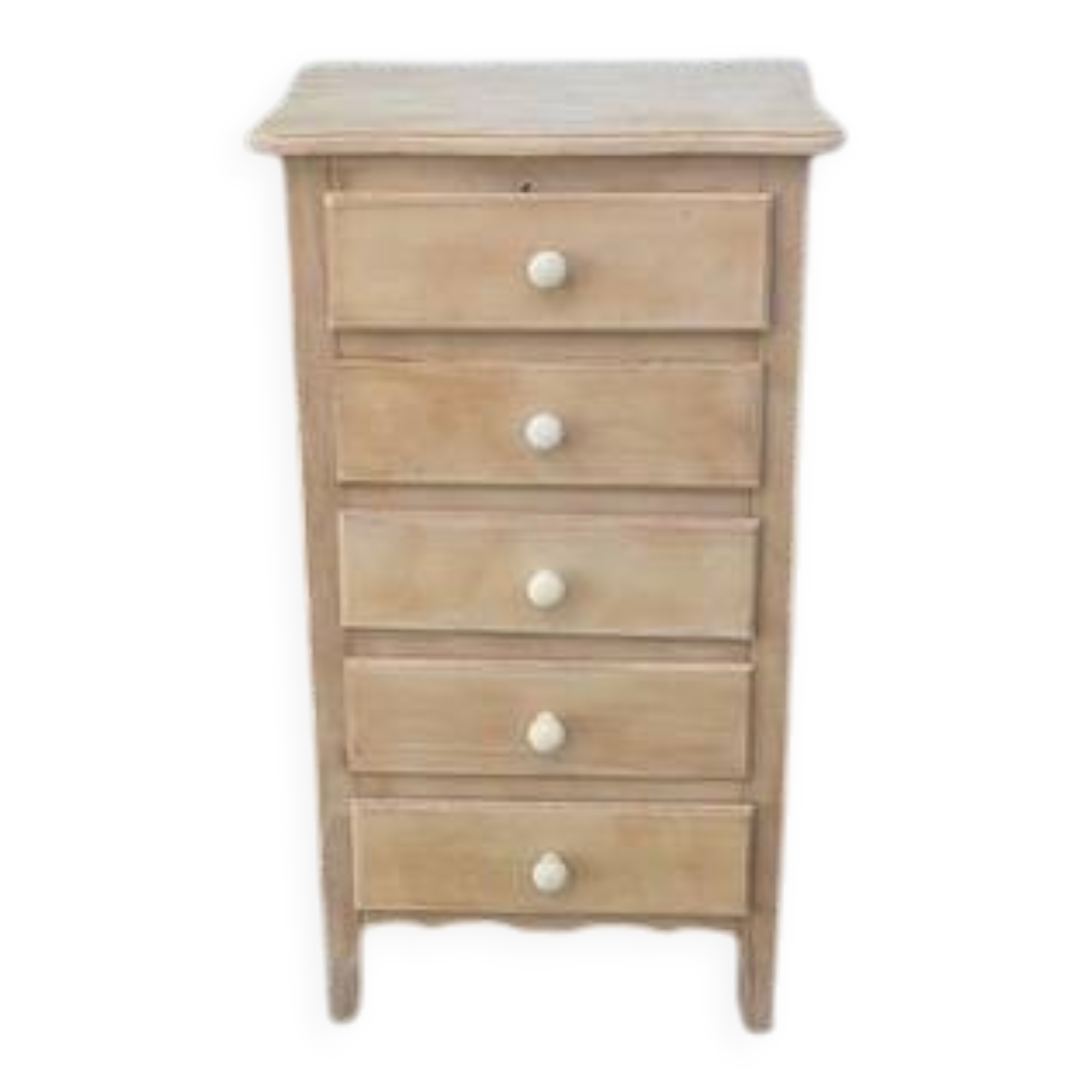 Natural wood chest of drawers