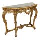 French Louis XV Style Console Gold Leaf Gilded Wood and Marble