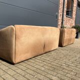 3-seater De Sede sofa in 5mm NECK Buffalo leather, Cognac color